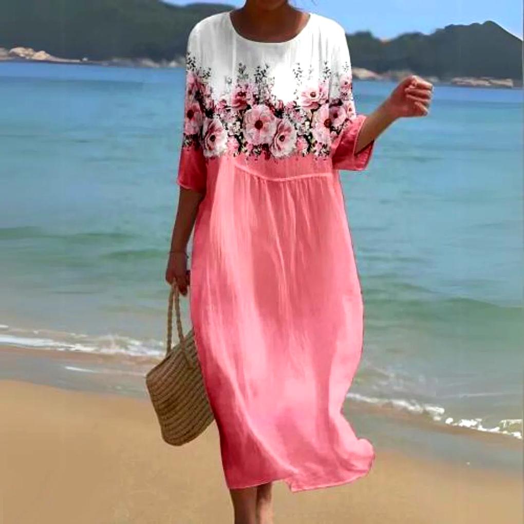 Flowing and Lightweight Elegant Midi Dress for Women