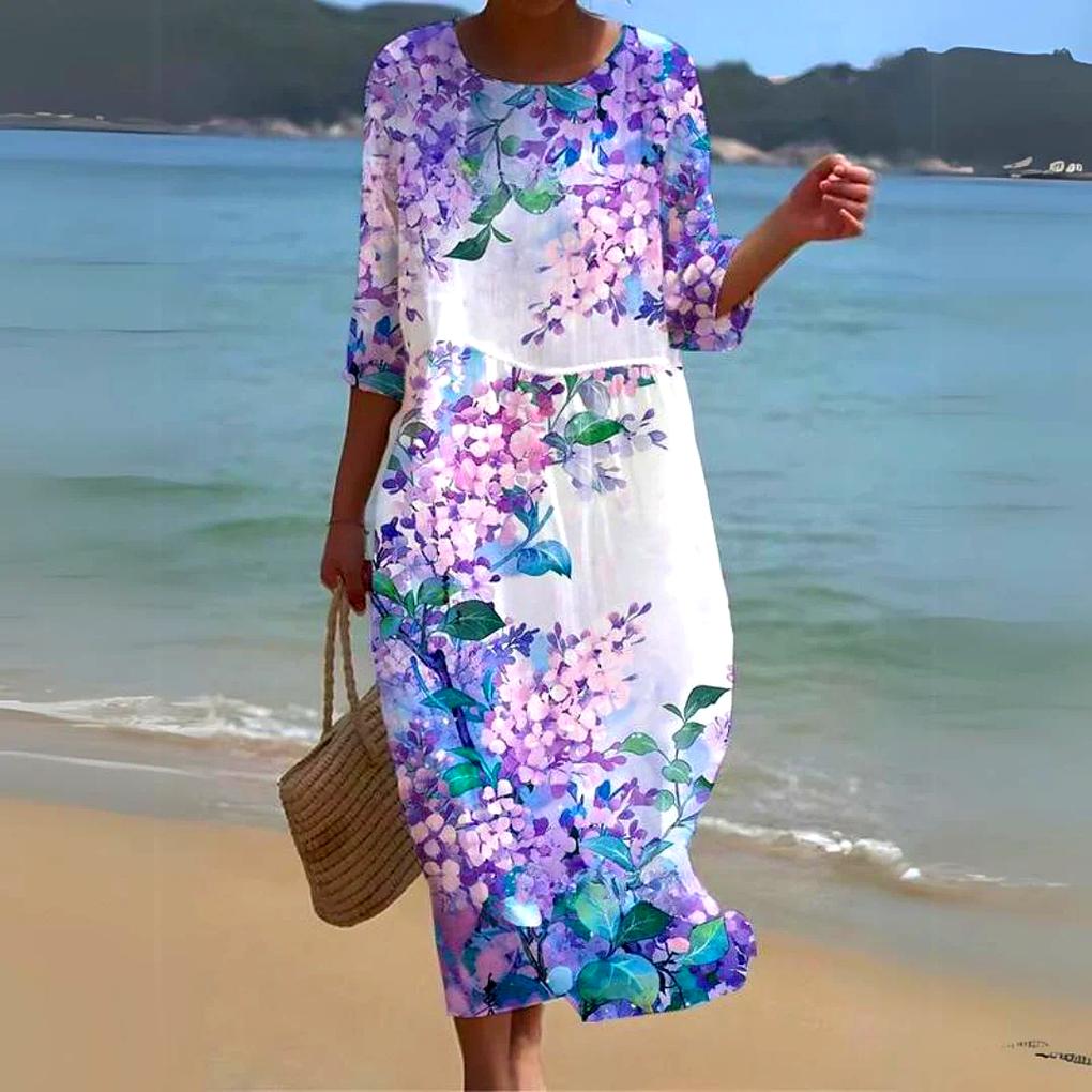 Flowing and Lightweight Elegant Midi Dress for Women