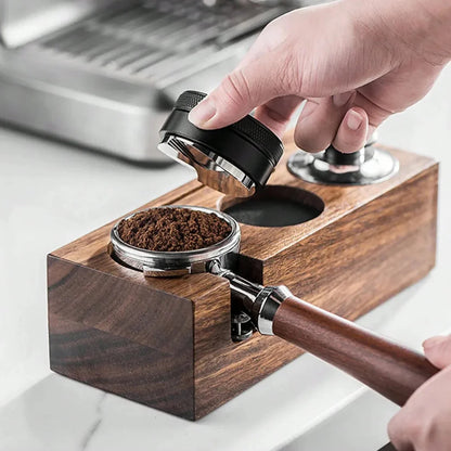 Espresso Tamper Station - Wooden Portafilter Holder - Perfect Pressure - Stylish Design