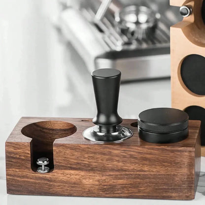 Espresso Tamper Station - Wooden Portafilter Holder - Perfect Pressure - Stylish Design