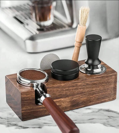 Espresso Tamper Station - Wooden Portafilter Holder - Perfect Pressure - Stylish Design