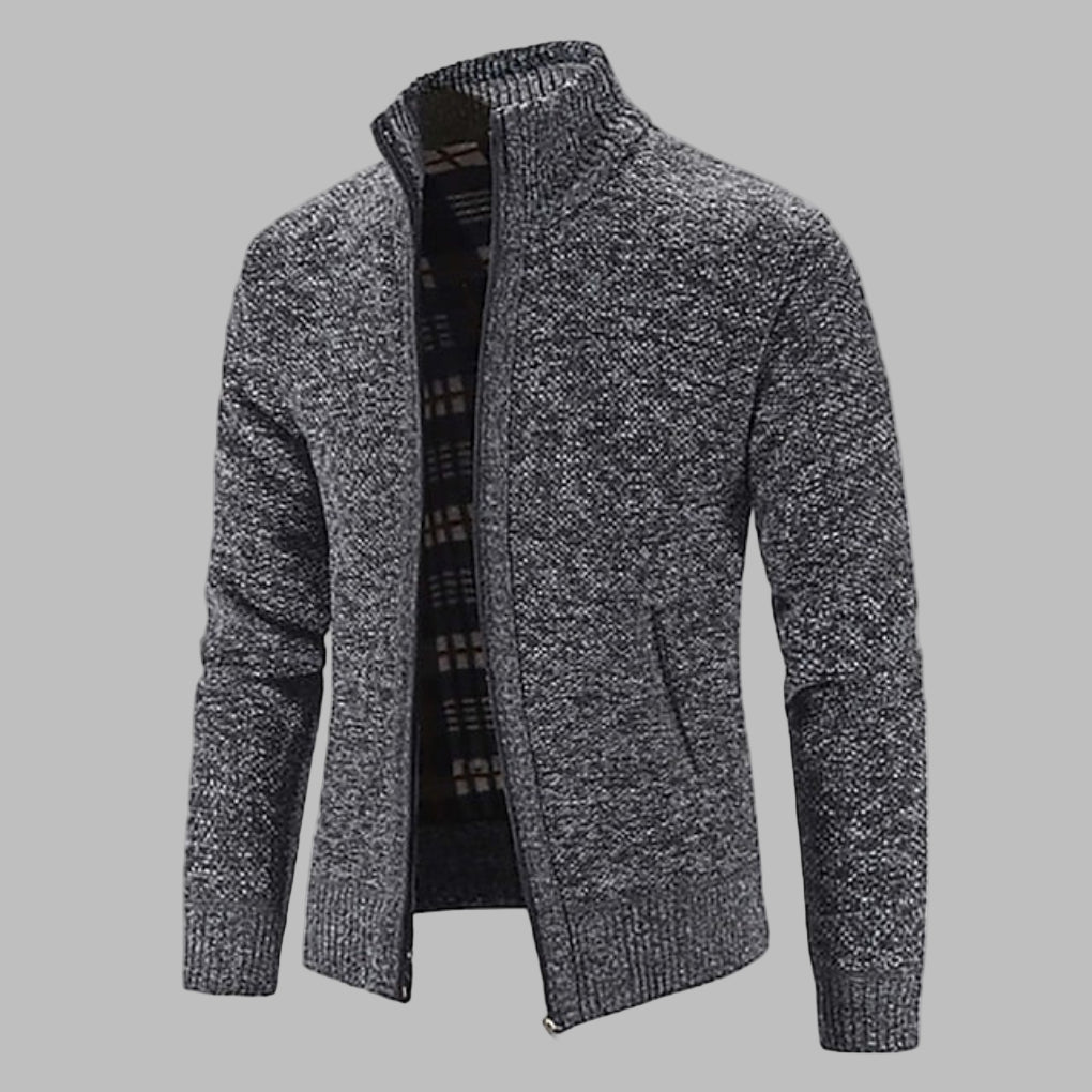 Camisola de malha elegante com fecho para homem