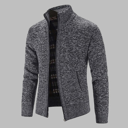Camisola de malha elegante com fecho para homem