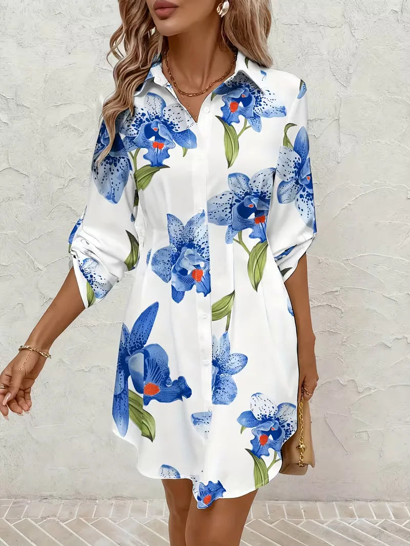 Robe chemise à imprimé floral
