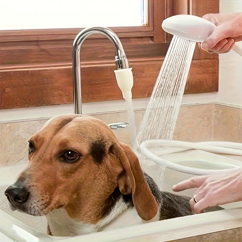 Doccetta manuale con tubo e spazzola – per animali domestici, giardino e cucina