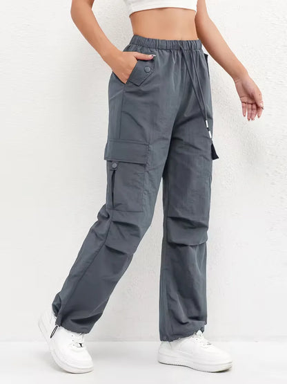 High-Waisted Cargo Trousers