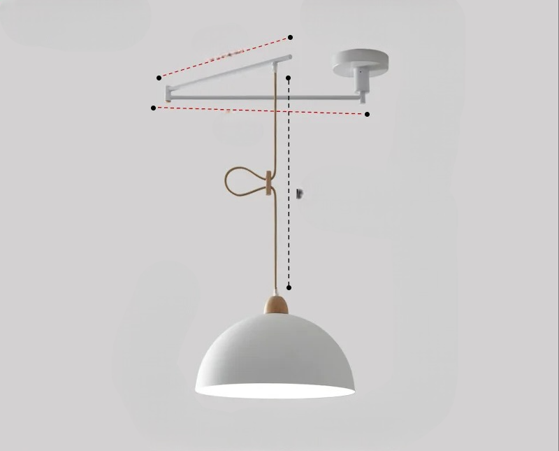 Plafoniera moderna con bracci regolabili per un’illuminazione versatile