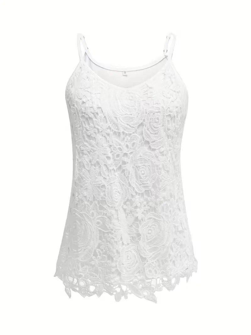 lace tank top with V-neck