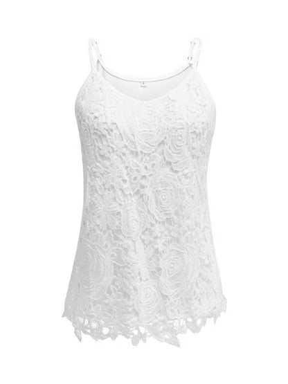 lace tank top with V-neck