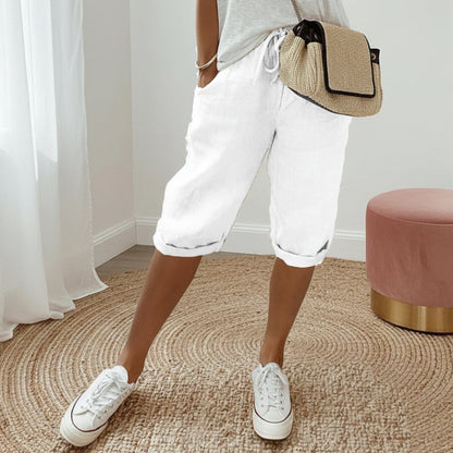 Casual Women's Cotton and Linen Shorts