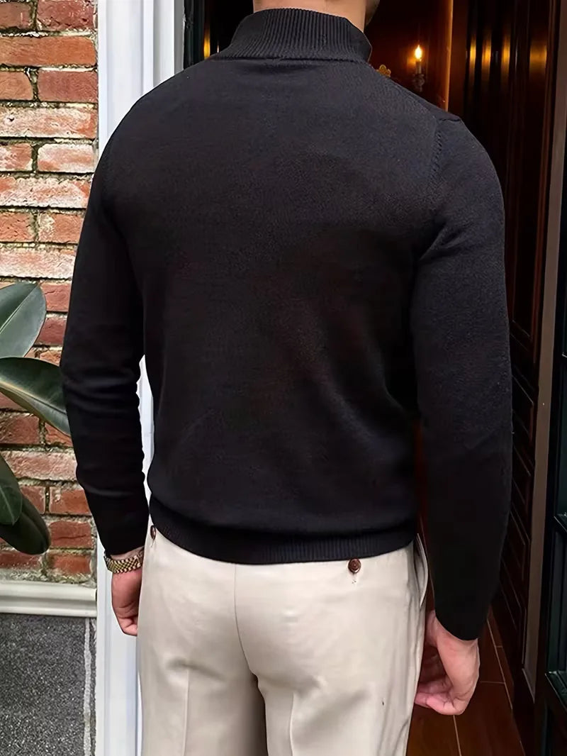 Pull à col avec demi-fermeture éclair