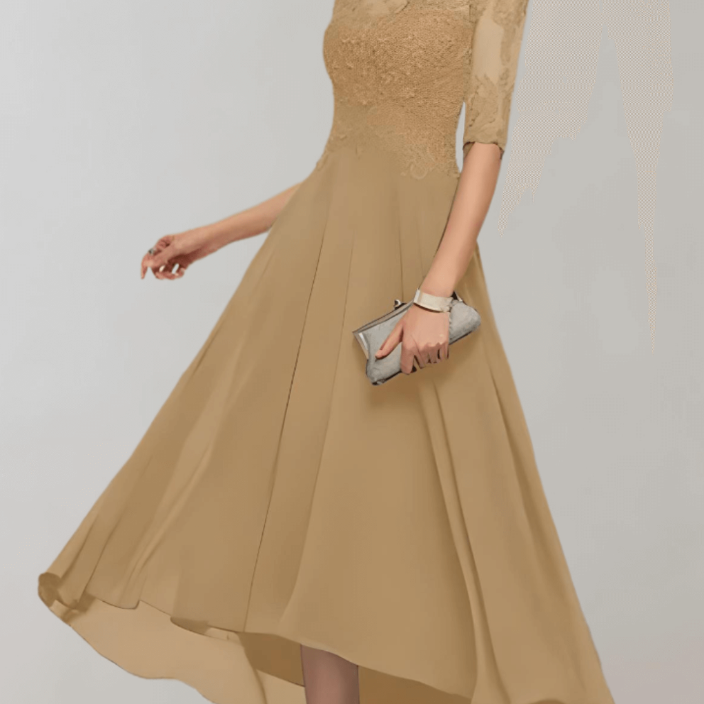 Maxi dress with lace sleeves - Wedding guest