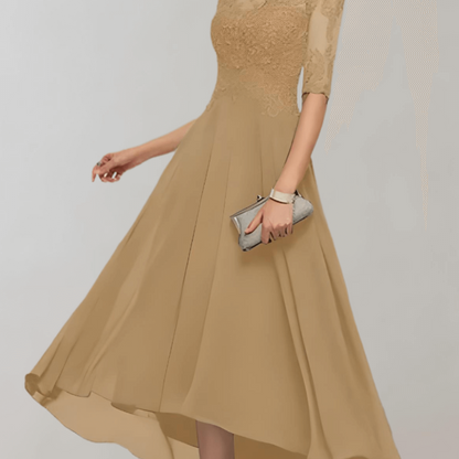 Maxi dress with lace sleeves - Wedding guest