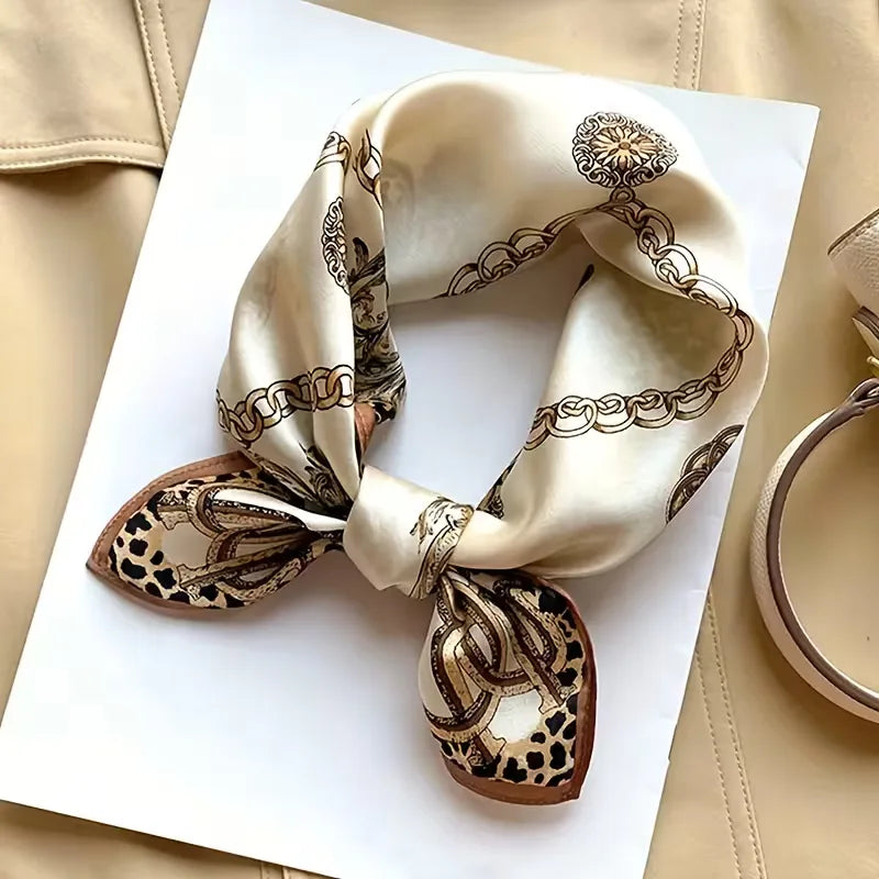 Light scarf with leopard print