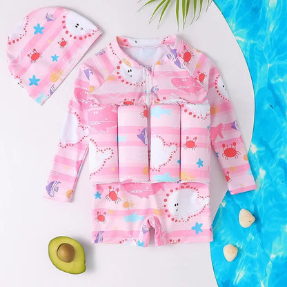 Traje de baño evolutivo para niños con flotabilidad ajustable - aprendizaje seguro de la natación y protección UV