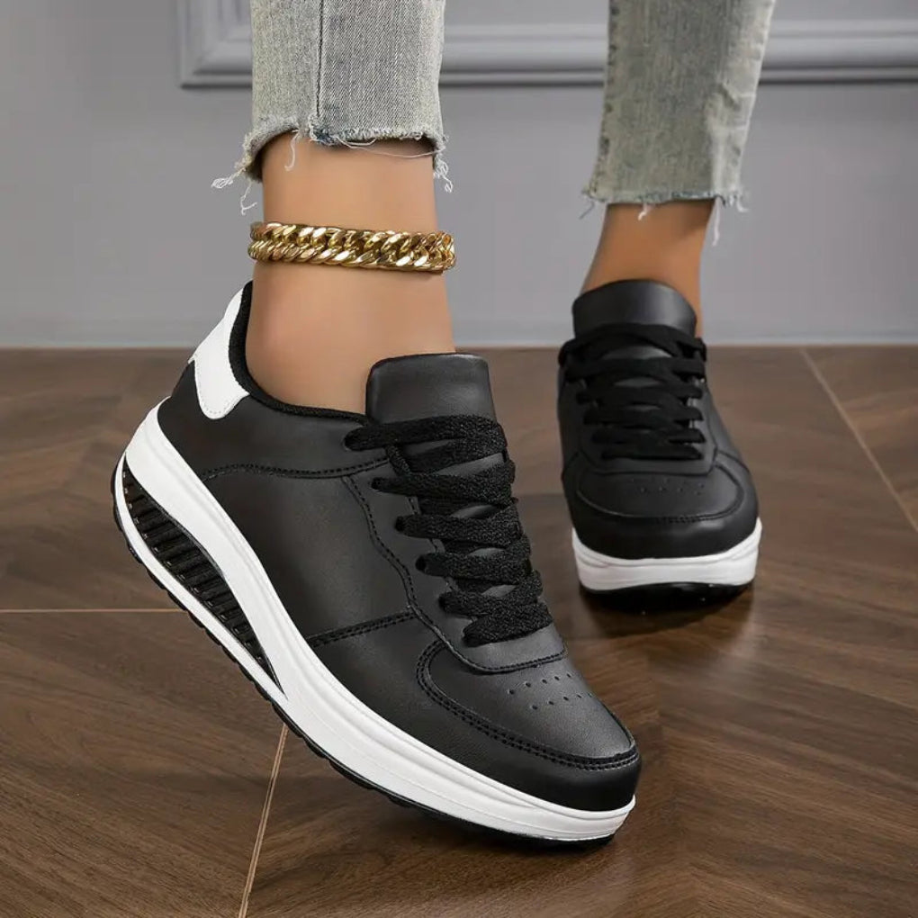 PU Leather Platform Flats for Women