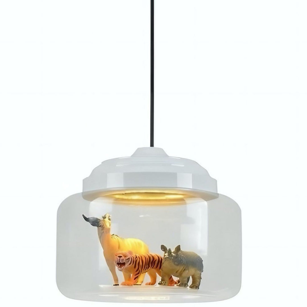 Petit Zoo in Glass Pendant Lamp – Unique Atmosphere with Miniature Animals