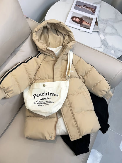 Die Winterjacke für Mädchen und Jungen mit gestreifter Schnürung und wattierter Jacke – Ollie