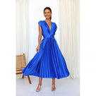 Ilse - Vestido midi plisado refinado con escote en V
