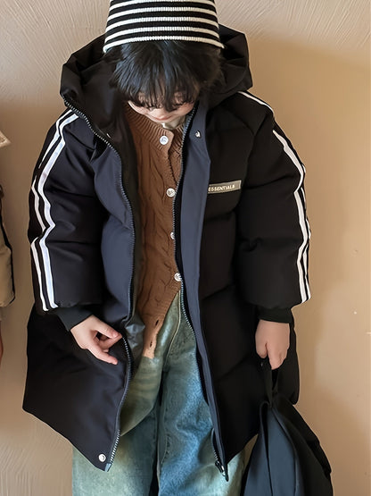 Die Winterjacke für Mädchen und Jungen mit gestreifter Schnürung und wattierter Jacke – Ollie