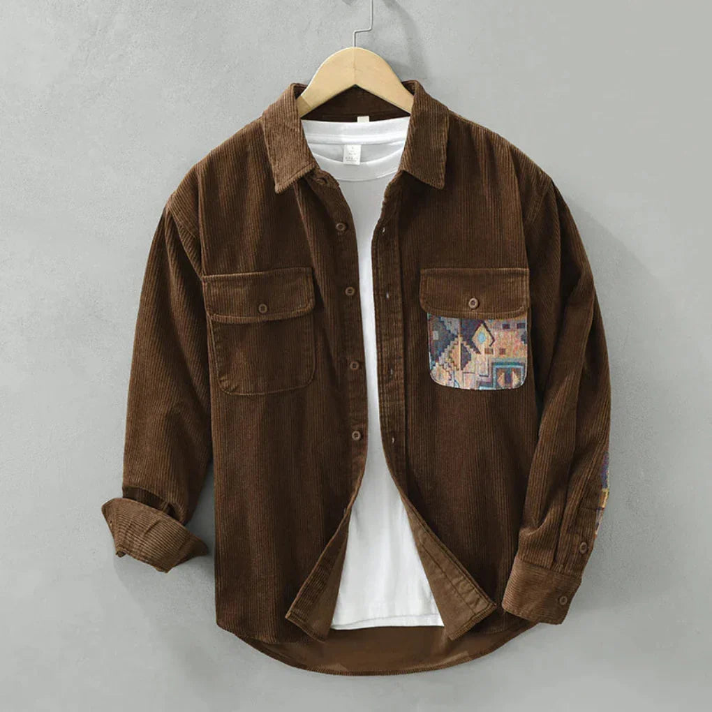 Vintage-Herren-Langarmhemd