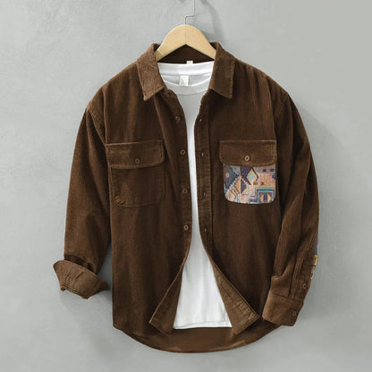 Vintage-Herren-Langarmhemd