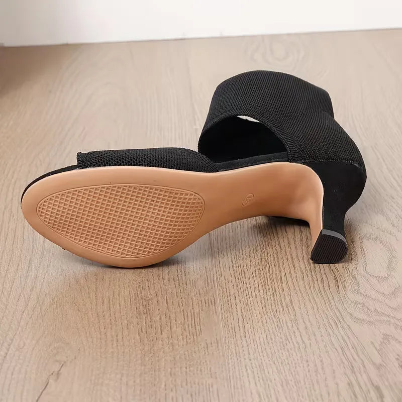 High-heeled sandal with breathable upper