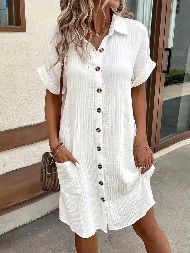 Robe chemise à manches courtes