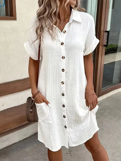 Robe chemise à manches courtes