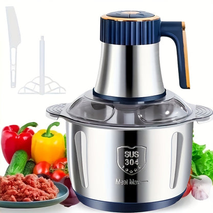 Hachoir à viande et trancheuse à légumes en acier inoxydable, puissants – Appareil de cuisine multifonction