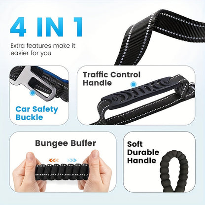 Adjustable Bungee Dog Lead – Shock Absorbing and Reflective for Large Dogs