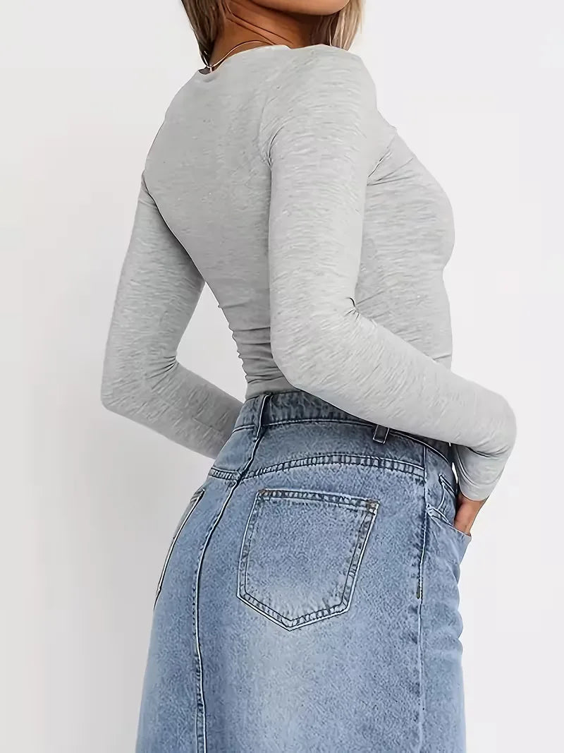 Longsleeve Cropped Slim Fit