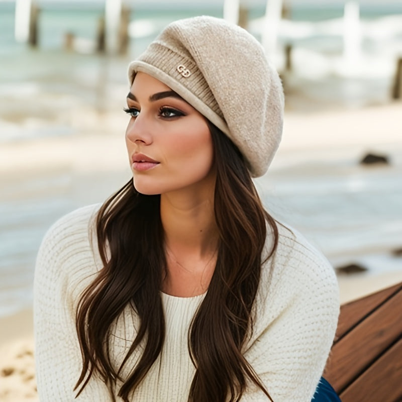 Elegantní pletený baret pro ženy - Elegance a teplo v zimě