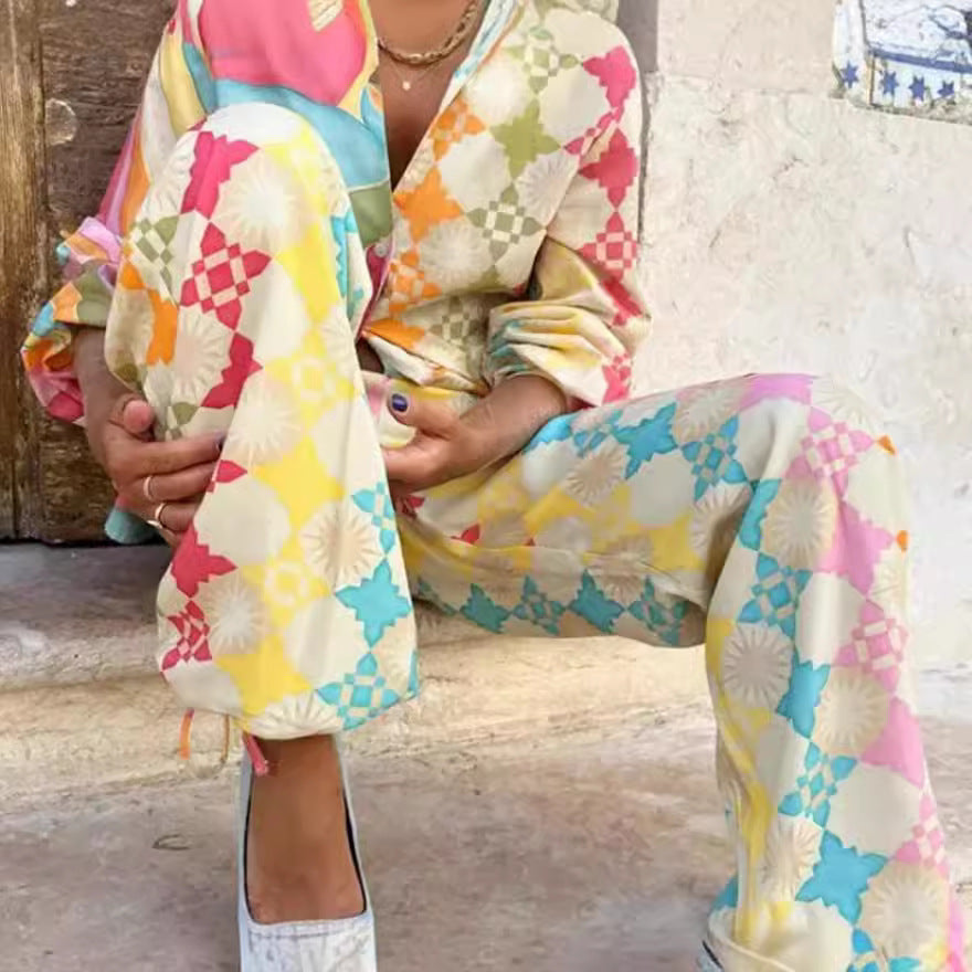 Colourful Ladies' Clothing Set for Summer