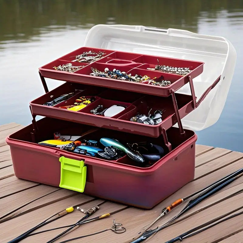 Fishing Tackle Box - 3 Layers - With Lock