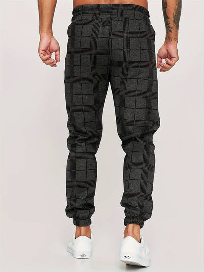 UrbanFit – Checked Slim Fit Jogging Trousers for Men