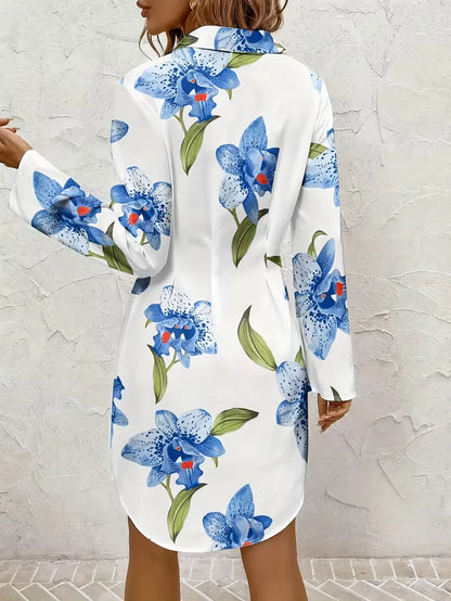 Robe chemise à imprimé floral