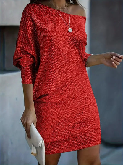Party Dress for Women with Contrasting Sequins