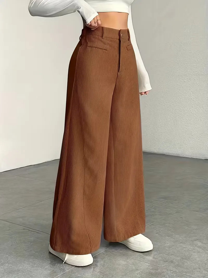 Pantalon à jambes larges taille haute