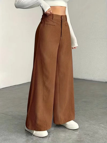 Pantalon à jambes larges taille haute