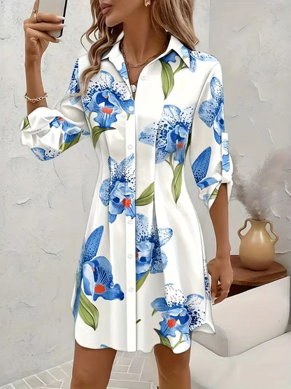 Robe chemise à imprimé floral