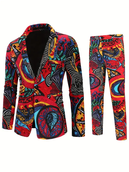 Fraz - Blazer para hombre con solapas y pantalones a juego