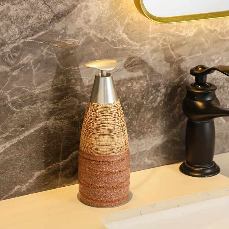 Dispensador de jabón de cerámica con mecanismo de bomba – Accesorio de baño de lujo