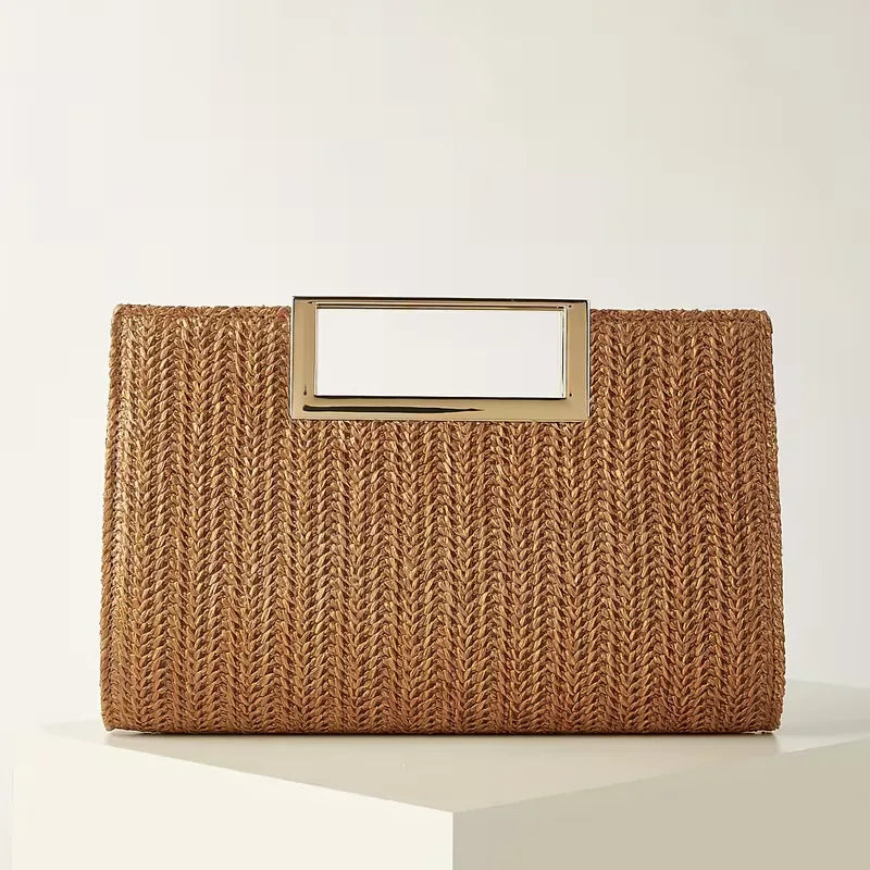 Pochette tissée avec poignée carrée