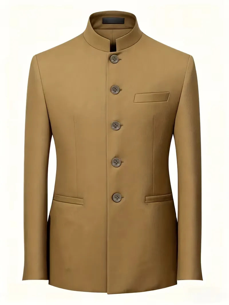 Blazer ajusté avec col mandarin