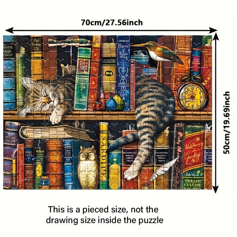 Puzzle mit Katze auf einem Bücherregal – Für Puzzlefans und Katzenliebhaber