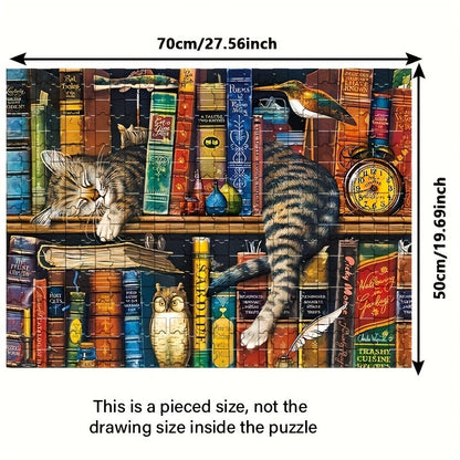 Puzzle mit Katze auf einem Bücherregal – Für Puzzlefans und Katzenliebhaber