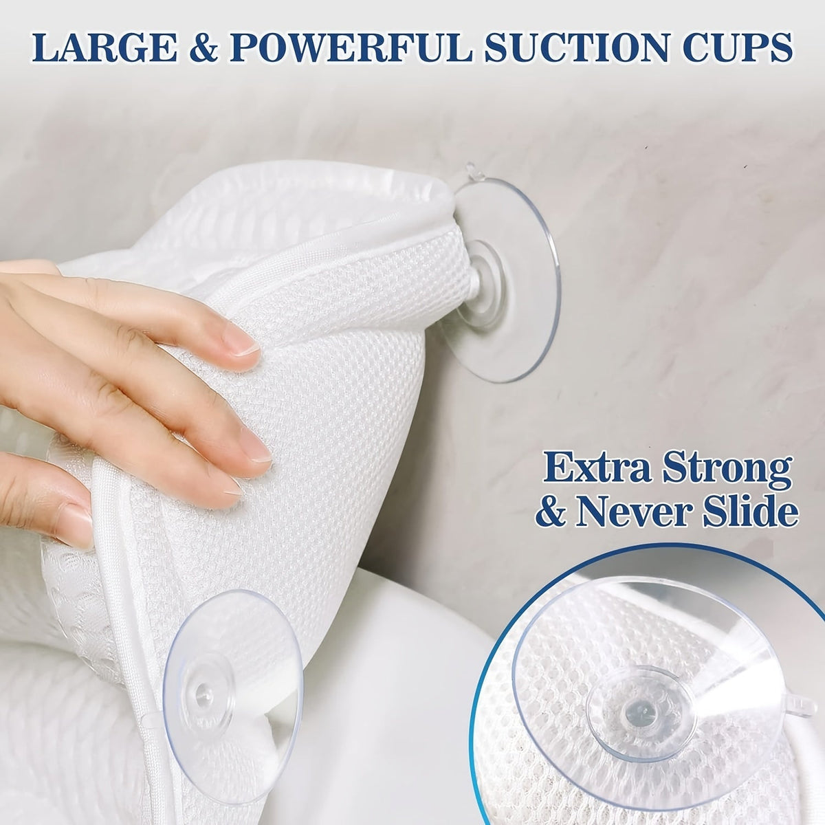 LuxieSpa 4D Luxe Bath Cushion - Breathable Cushion with Neck and Back Support for a Relaxing Bath