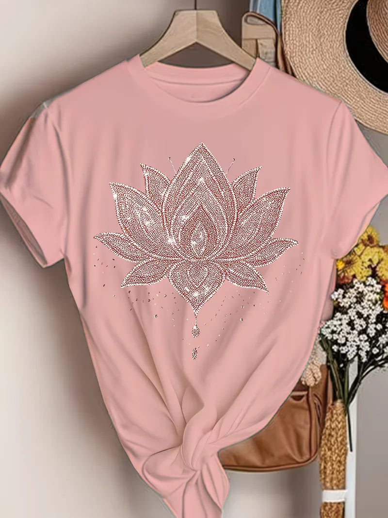 T-shirt avec imprimé fleur de lotus