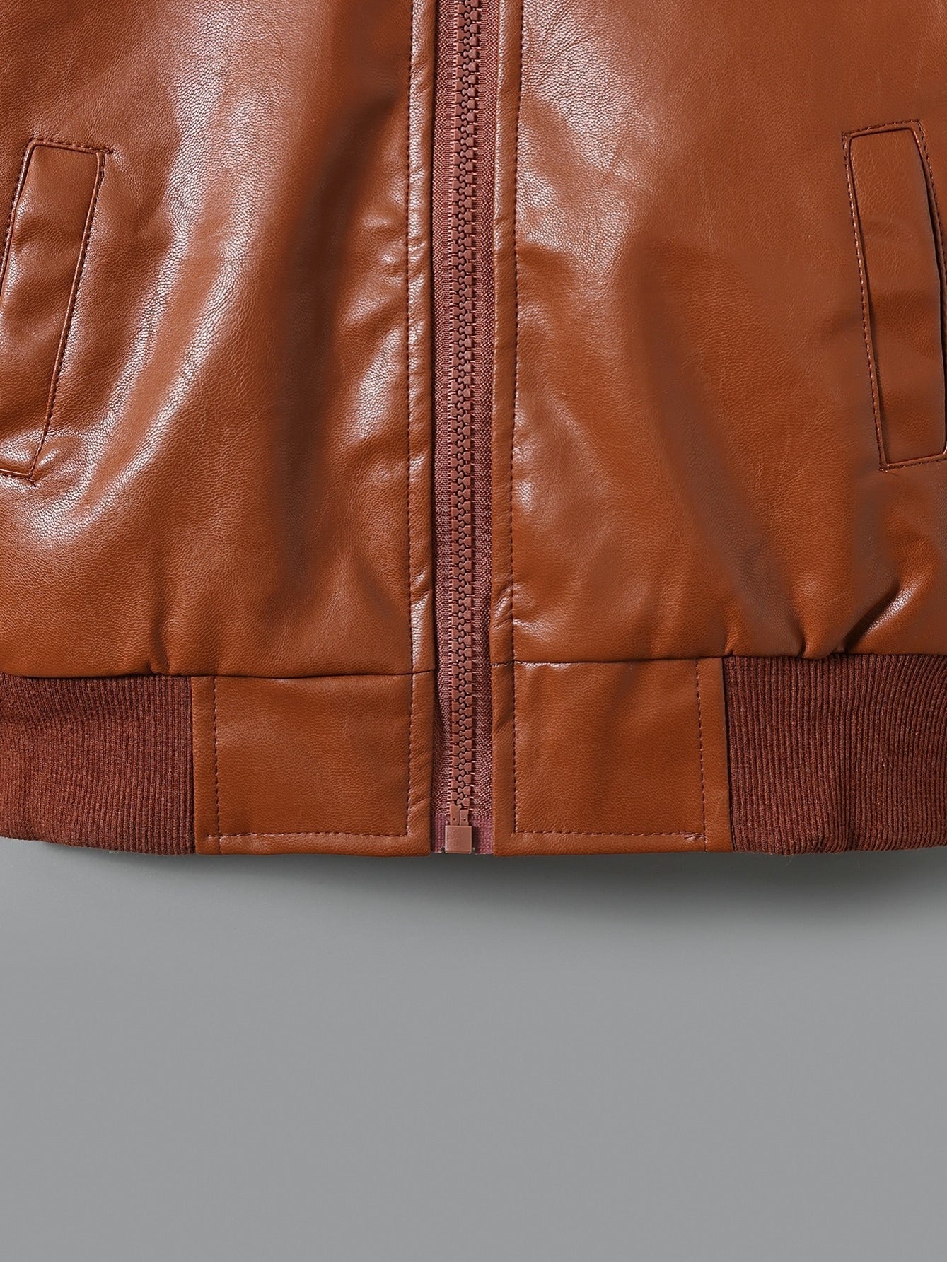 Faux leather boys' jacket with fleece lining - Cholo